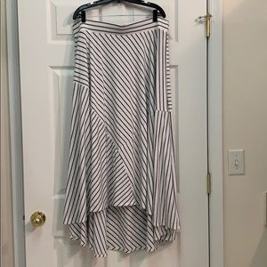 Striped high-low maxi skirt